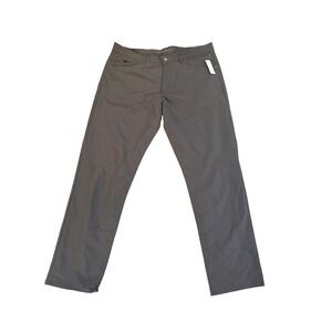 GH Bass Everywear Tech Pants Mens 38x32 Gray Micro Tech Canvas Slim Fit